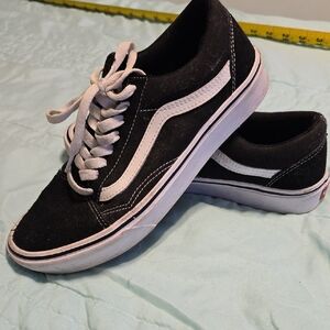 Vans Women's Classic Black and White Sneakers